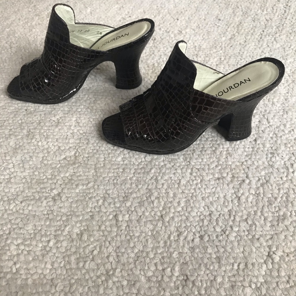 Vintage Charles Jourdan Mules crocodile look